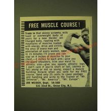 1966 Joe Weider Muscle Building Course Ad - Free Muscle Course