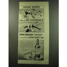1949 Jameson Whiskey Ad - Seven Years make a big Difference - Ice Skating