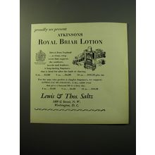 1950 Atkinsons Royal Briar Lotion Advertisement - Proudly we present