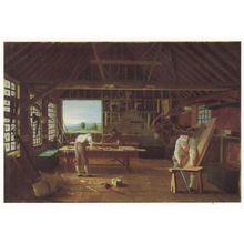 Victorian Carpenters Shop at Enfield Herts London Painting Postcard