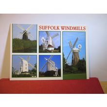 multiview, SUFFOLK WINDMILLS county unused postcard by J. Salmon =