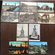 10 postcards lot London buildings streets views posted 1904-1950s