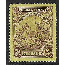 BARBADOS 1925-35 COLONY BADGE 3d MINT SG234