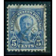 Used 637 5c Theodore Roosevelt Just Clears M09204