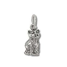 Sterling Silver Sitting Cat Charm Pendant