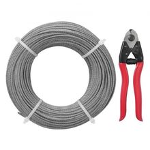 T316 Deck Railing Cable, 1/8" Stainless Steel Wire Rope 300 ft with Cutter K...