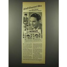 1939 Vitalis Hair Tonic Ad - Well-Groomed Hair