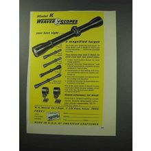 1964 Weaver Model K Scopes Ad - Your Best Sight