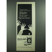 1977 High & Dry Gin Ad - Charles Held a Seance