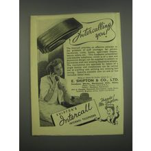 1949 Shipton's Intercall Internal Telephone Ad - Intercalling you