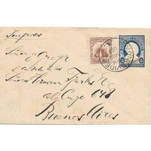 Uruguay Postal Sta. 1903 uprated Monteivdeo to Buenos Aires Argentina