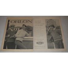 1958 Du Pont Orlon Ad - Orlon man's idea of solid comfort.. Wonderful easy-wear