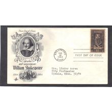 FDC Art Craft 1250 5c William Shakespeare (Cachet-Typed/A) CV40923