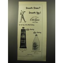 1951 Shulton Ad - Old Spice Shaving Cream, After Shave Lotion - Smooth shave?