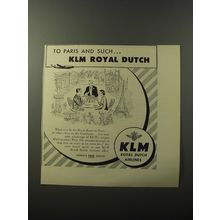 1953 KLM Airlines Ad - To Paris and such.. KLM Royal Dutch