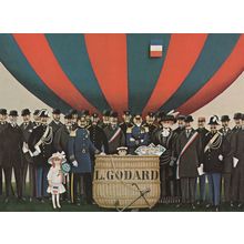 Jan Balet Hommage A Godard German Hot Air Balloon Painting Postcard