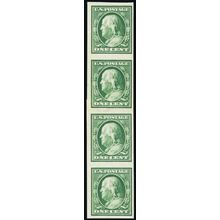 383V, Mint VF NH Imperforate Coil Vertical Paste-Up Strip of Four ** Stuart Katz