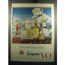 1957 Seagram's V.O. Whisky Ad - Known by the Company it Keeps - Skiing