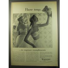 1955 Warner's Merry Widow Bras Ad - Bare trap ..to capture compliments
