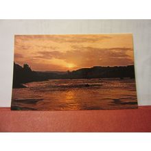 SUNSET OVER BRIXHAM, DEVON unused postcard Colourmaster dated 1984 =