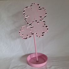 FAB Metal FLOWER EARRING Tree Jewelry Holder Ring/Bracelet Ring Tray Pink
