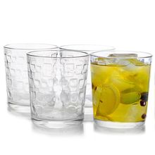 Gibson Home Great Foundations 4-Piece 13 oz. Double Old Fashion Glass Set, Sq...