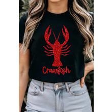 Black Shimmering Crawfish Graphic Tee