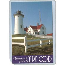 MA Cape Cod Lighthouse Postcard Greetings Fron Cape Cod Highland Light lig~599