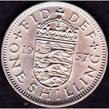 1957 Great Britain 1 Shilling Coin English