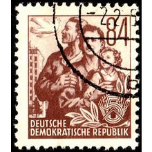 Germany 1953 DDR Five Year Plan 84Pfg Used Stamp no K. Wolf