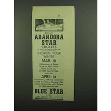 1939 Blue Star Line Andora Star Cruise Ad