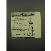 1951 St. Moritz On-the-Park Hotel Ad - Luncheon-Fashion Show