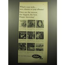 1957 Capitol Records Ad - What's your style.. jazz, classics or pop albums?