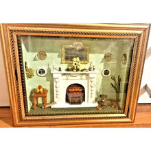 Living Room Model Diorama Picture Shadow Box Miniature dolls house frame 3D
