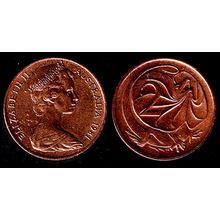 Australia Two Cent 1981 Used Coin Frilled neck-lizard 2c QE II
