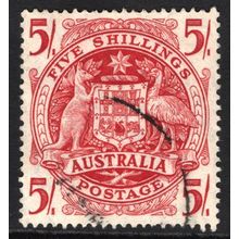 AUSTRALIA 1949/50: COAT OF ARMS - 5/- USED (G1)
