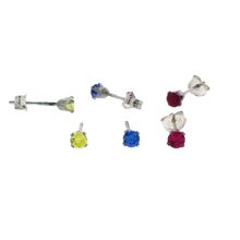 925 Sterling Silver Round Small 2.5mm CZ Stud Earrings .10 Carat