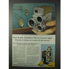 1958 Kodak Medallion 8 Movie Camera Ad - Turn of Turret