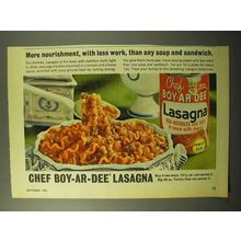 1964 Chef Boy-Ar-Dee Lasagna Ad - More Nourishment
