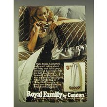 1977 Cannon Royal Family Linens Ad - Birch Grey Stripe