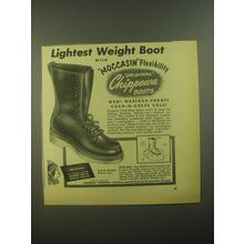 1952 Chippewa Boots Ad - Lightest weight boot with Moccasin Flexibility