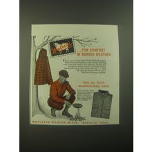 1952 Woolrich Mountain-Made Hunting Clothes Ad - for comfort in rugged weather