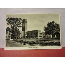 HORNSEY TOWN HALL, LONDON used vintage postcard RP 1956 pm #
