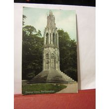 ELEANOR CROSS, NORTHAMPTON used antique postcard 1909 pm =