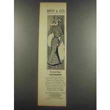 1956 Best & Co. Dress Ad - The Glen Plaid Shirtmaker