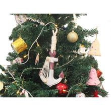 Pack Of 2] Wooden Rustic Decorative Red and White Anchor Christmas Tree Orna...