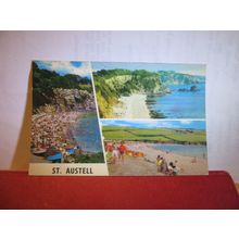 multiview, ST. AUSTELL, CORNWALL used postcard 1975 pm =