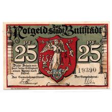 1920 Germany Buttstadt Notgeld 25 Pfennig Note (1291)