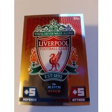 match attax 14/15 club badge liverpool no.149