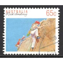 AUSTRALIA 1990: SPORTS DEFINITIVES - 65c ROCK-CLIMBING USED (G4)
